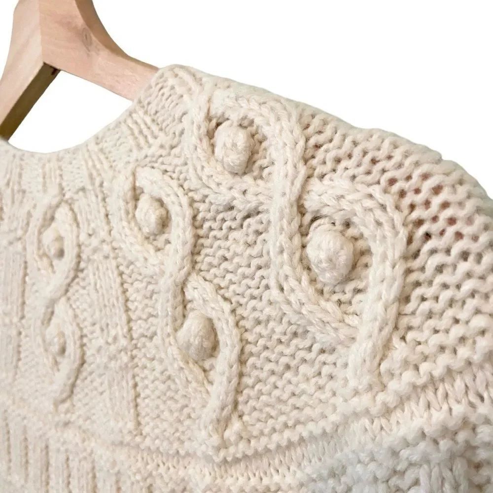 J. Crew Hand Knit Cardigan Sweater with Front Pockets with Gold Accent in Small - Picture 9 of 12